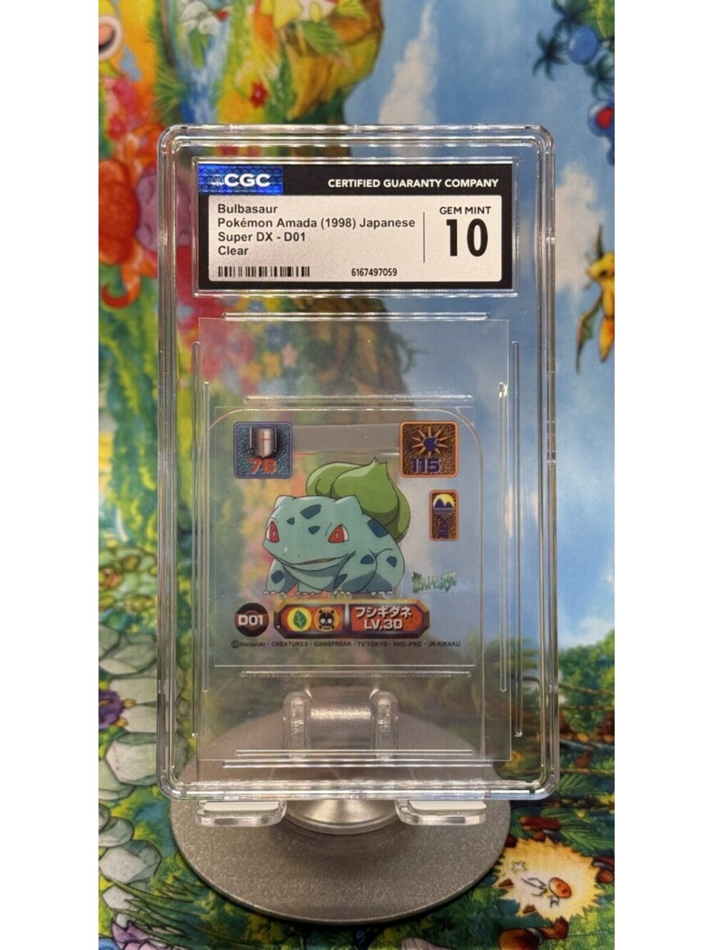 Bulbasaur Amada Super DX D01 1998 Clear Japanese CGC 10